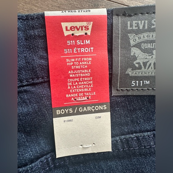 NWT Levi's Dark Blue Straight boys Jeans - size 14 (youth( - Picture 6 of 7